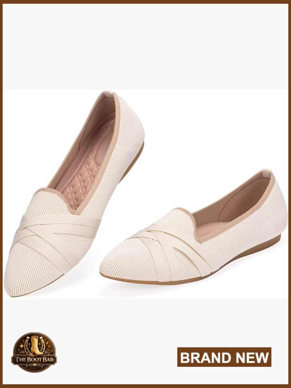 Pointed Toe Knit Loafer Flats with Bow Slip On Comfort Dressy Casual Shoes